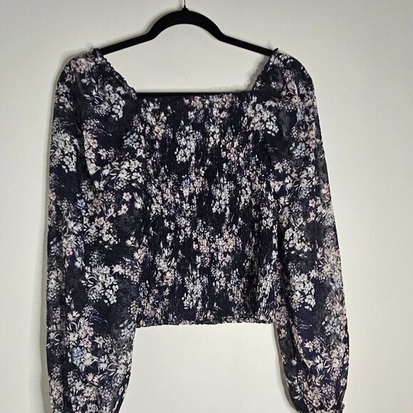 Laundry Black Stretchy Floral Blouse Small - Picture 5 of 10